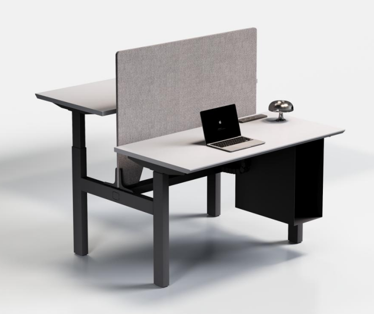 Two-person dual-motor height-adjustable workstation with ZG-PF01Y screen