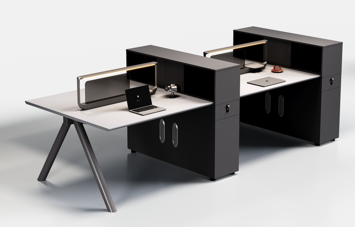 Zhen 02 P02C-4 four-person workstation with tall storage
