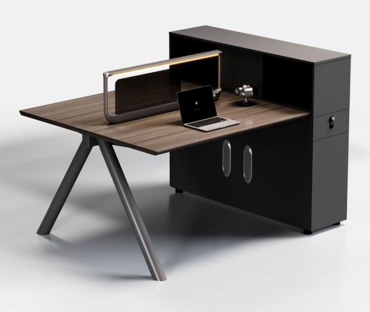 Zhen 03 P02C-2 two-person workstation with tall storage