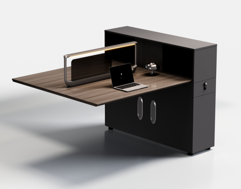 Zhen 03 P02C-2A two-person workstation extension with tall storage