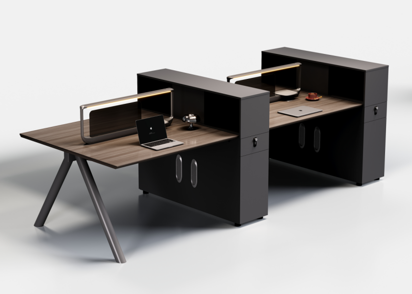 Zhen 03 P02C-4 four-person workstation with tall storage